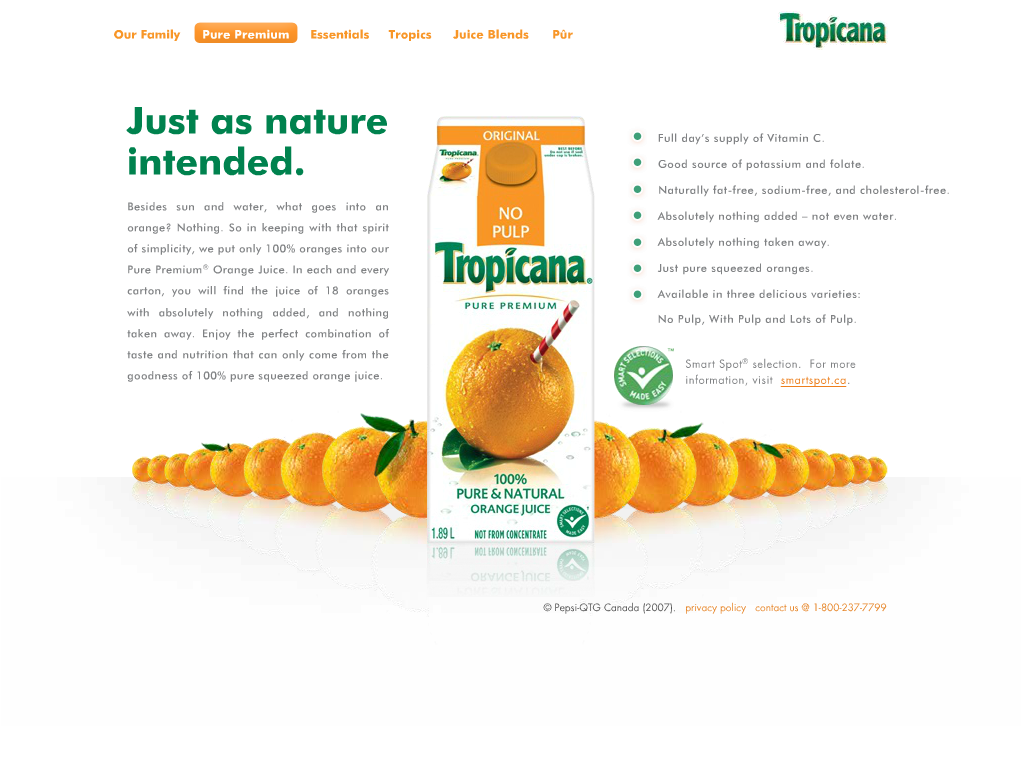 Tropicana Promotional Microsite