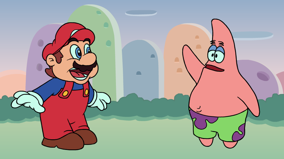 Super Mario Meets Patrick Star