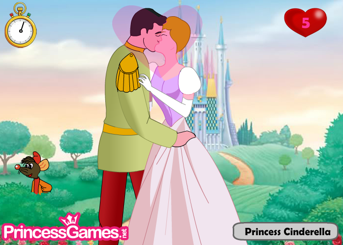 Princess Cinderella Kissing Prince