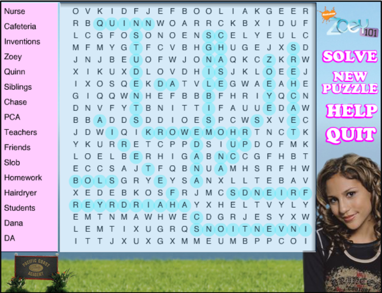 Zoey 101 Word Search