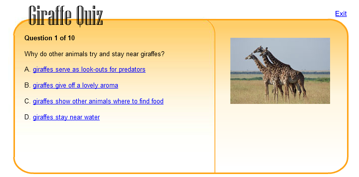 Giraffe Quiz