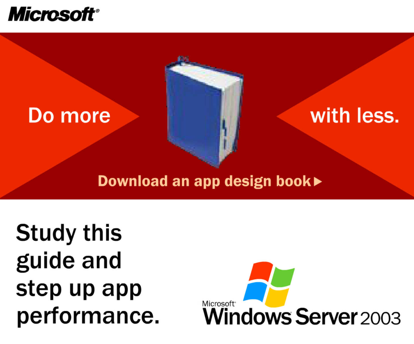 Microsoft Windows Server 2003 App Design Book Banner Ad