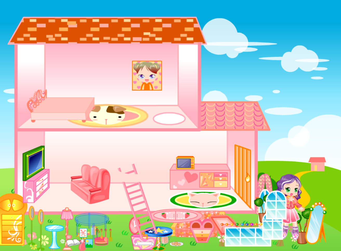 Pink Dollhouse Decoration 2