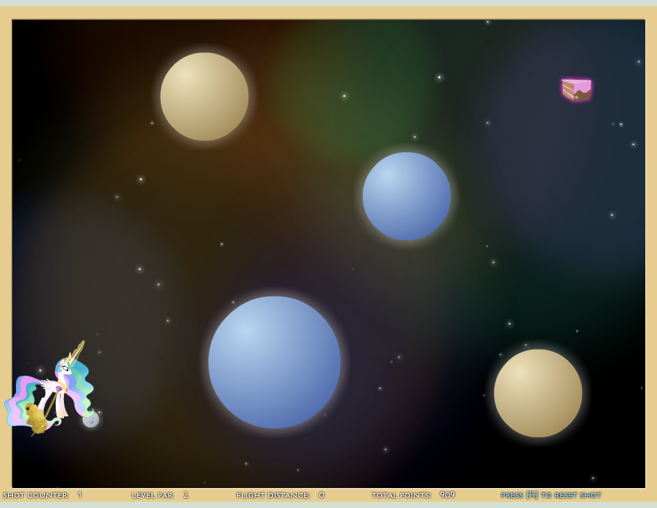 Celestia's Cake Golf Adventure in Space