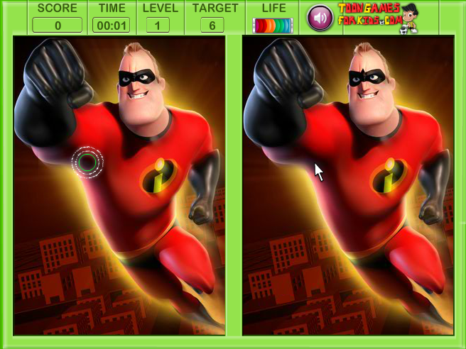 The Incredibles Spot The Difference