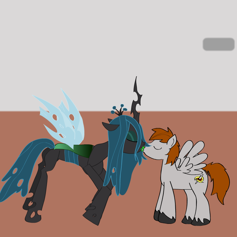 Chrysalis and Celestia Kisses