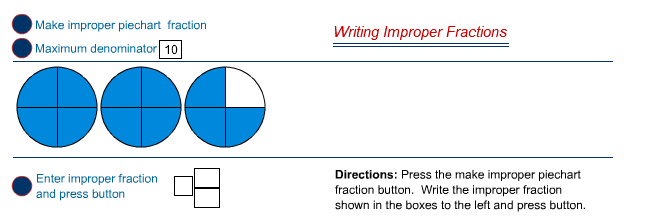 Writing improper fractions