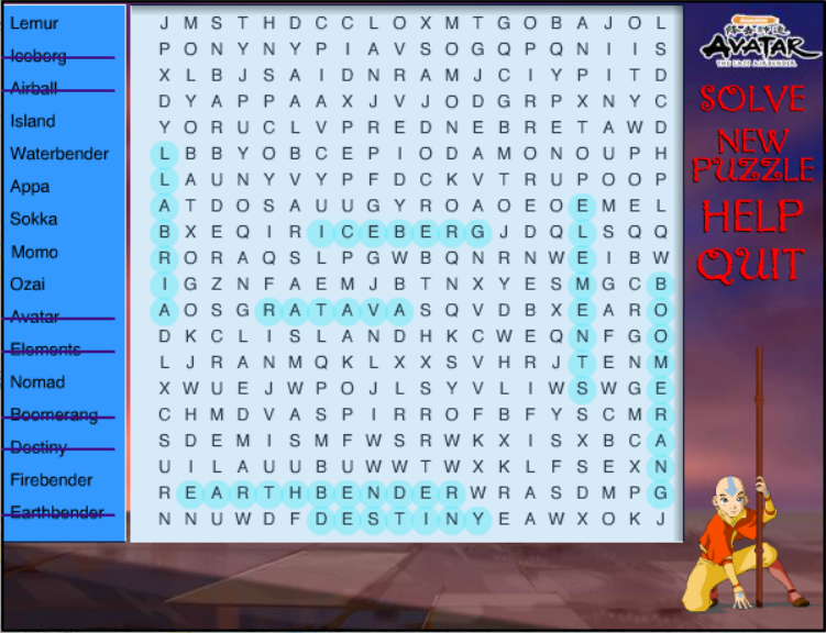 Avatar Word Search