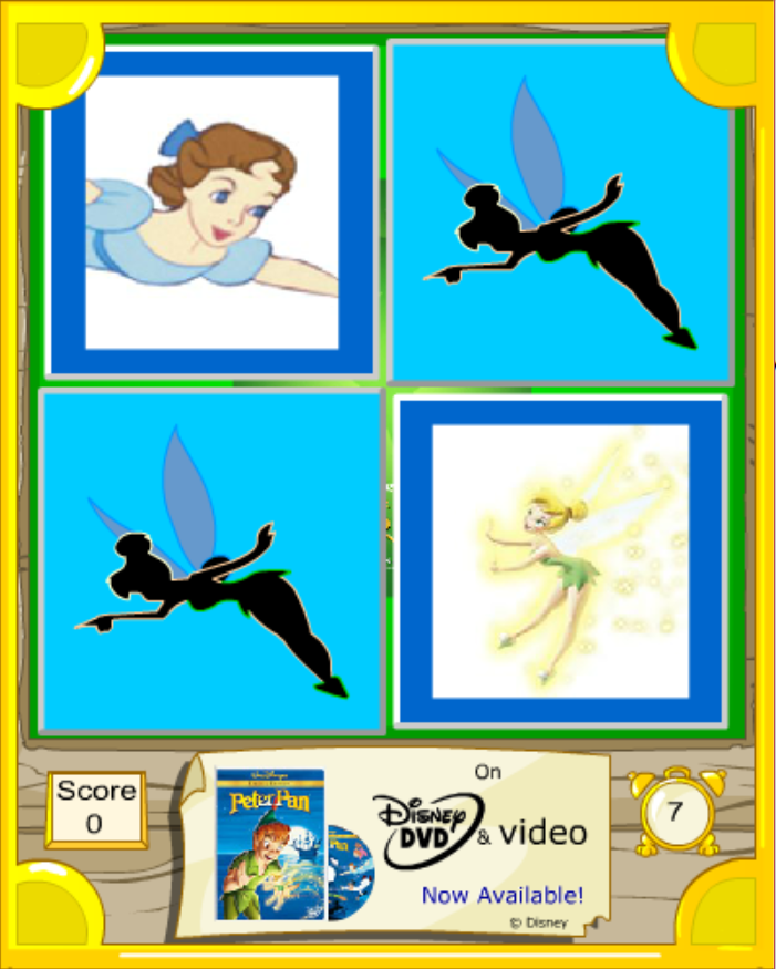 Peter Pan's Neverland Matching Game