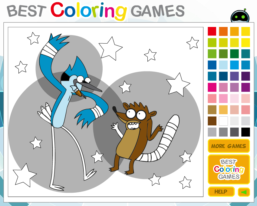 Coloring Mordecai and Rigby