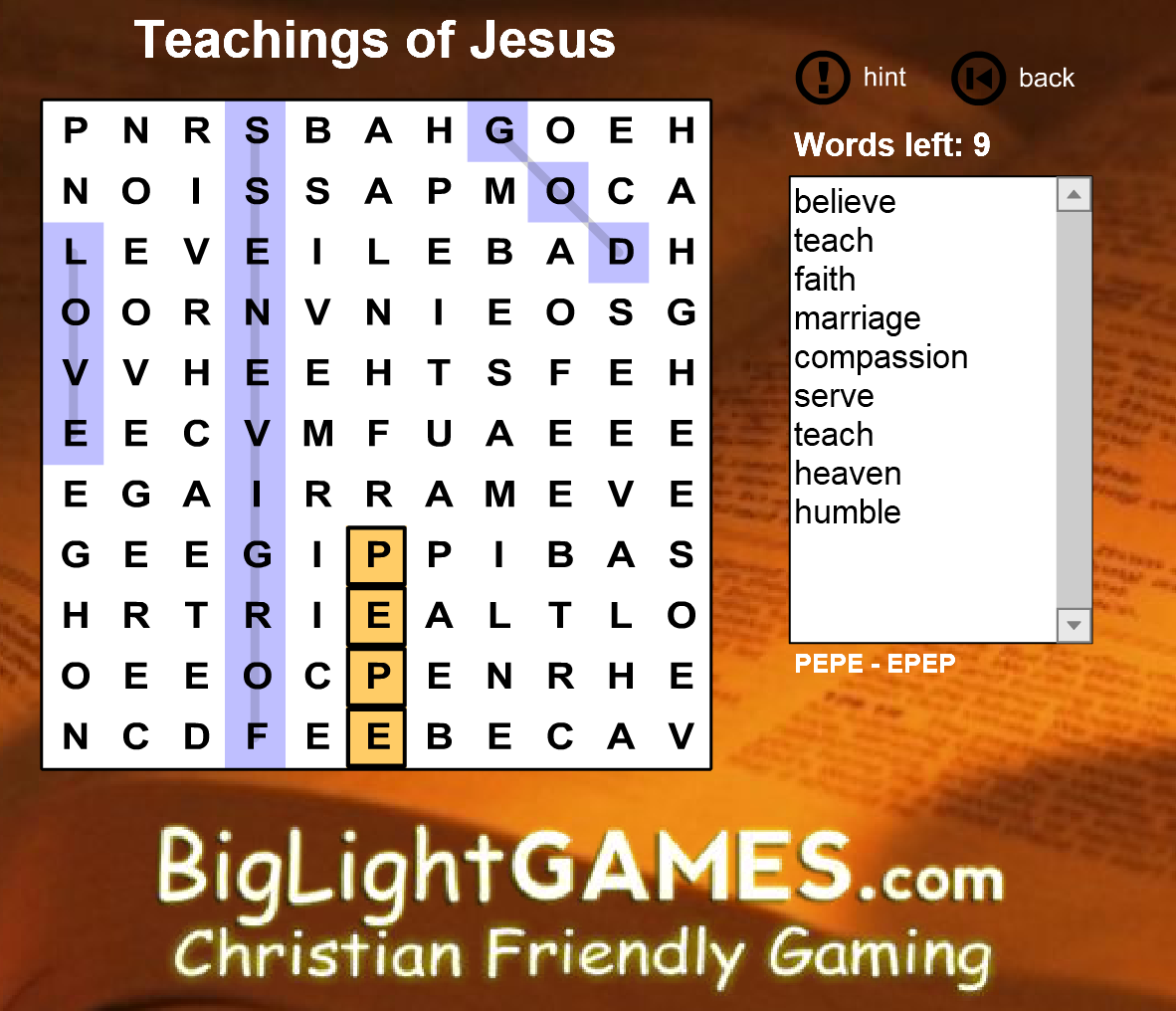 Jesus Teachings Word Search
