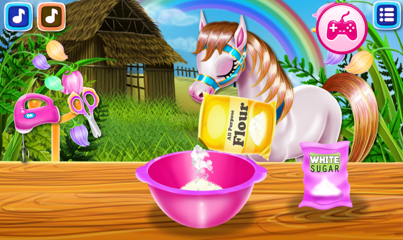 Pony Cooking Rainbow Cake