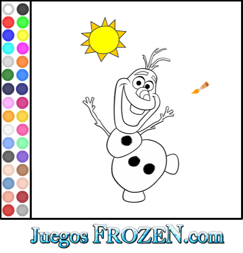 Colorear: Olaf en la Playa