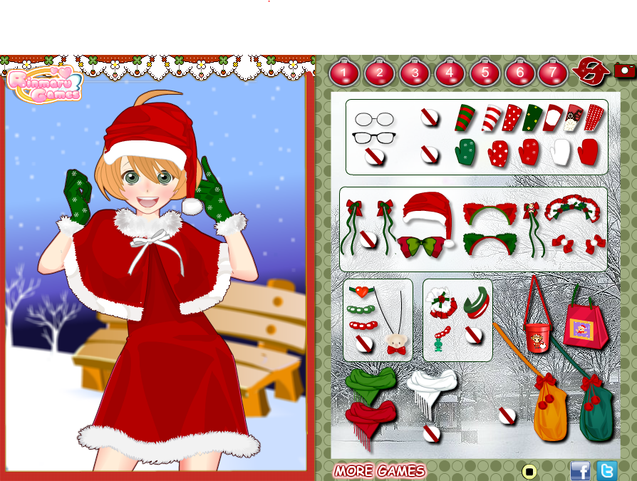 Anime X-mas Girl Dress Up Game