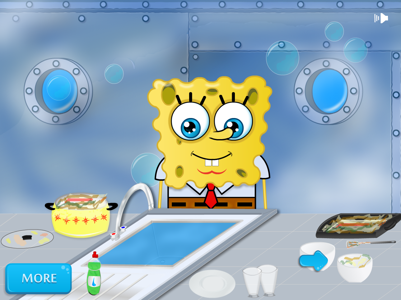 Spongebob Washing Dishes