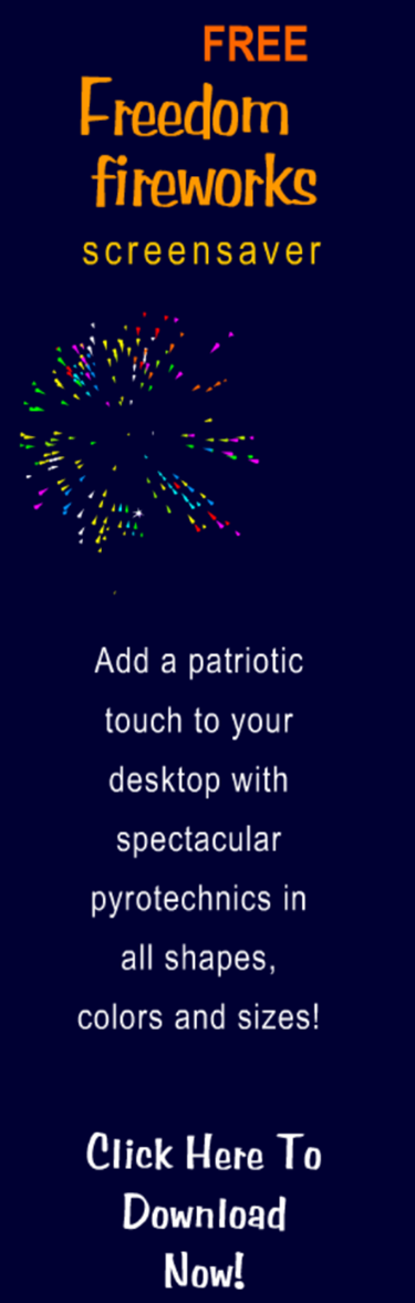 Free Freedom Fireworks Sceensaver Banner Ad