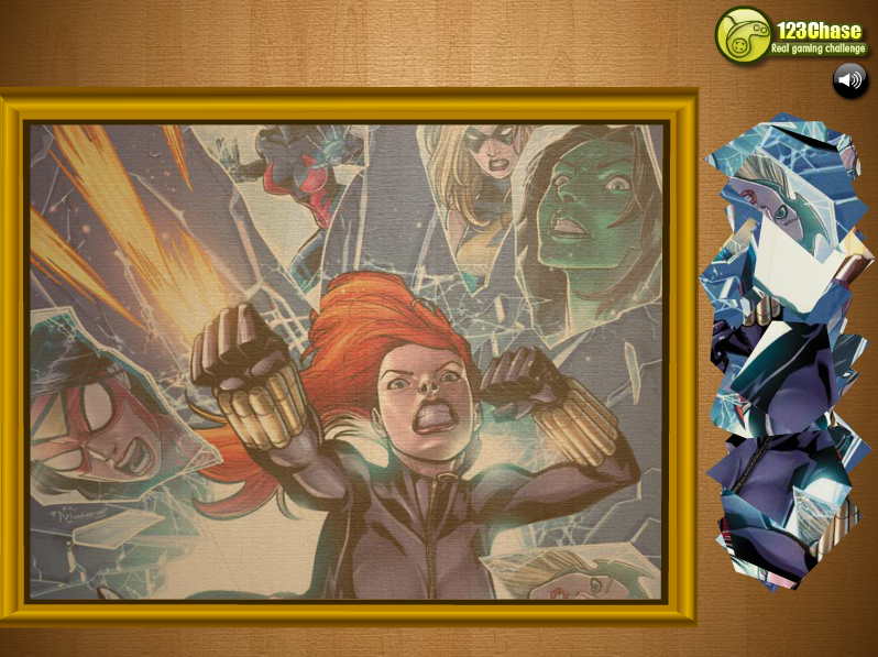 Puzzle Madness Black Widow and Marvel