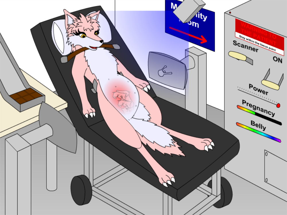 Interactive pregnant pink wolf