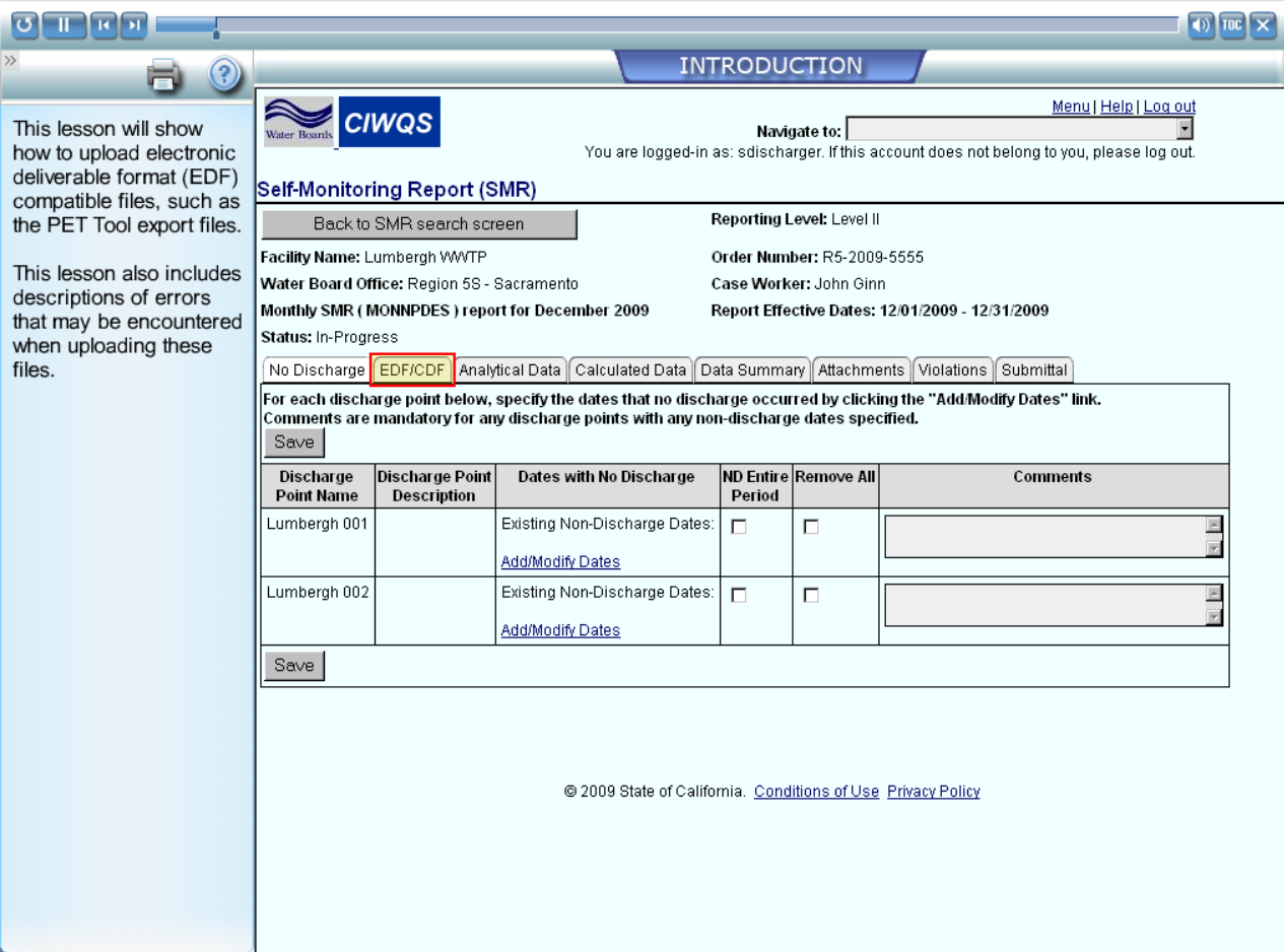 Training Lesson for the Report Builder EDF/CDF