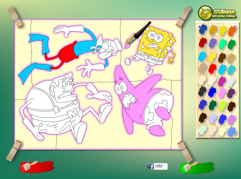 Spongebob Heroes Kids Coloring