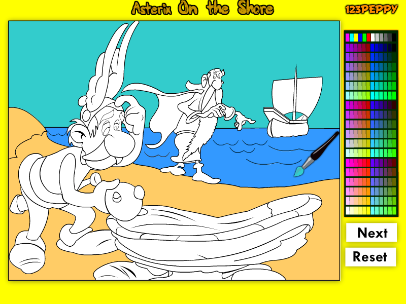 Asterix On The Shore Online Coloring Game