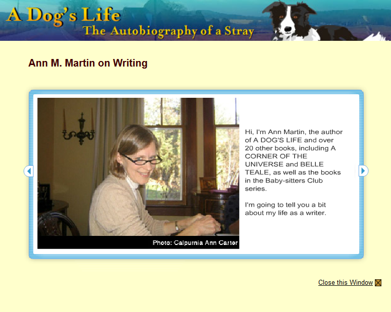 Ann M. Martin on Writing