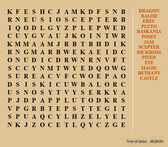 Erec Rex Word Search