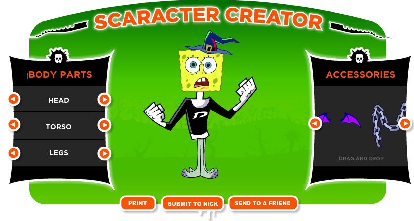 Nickelodeon Shocktober: Scaracter Creator