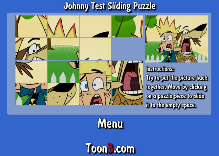 Johnny Test Sliding Puzzle
