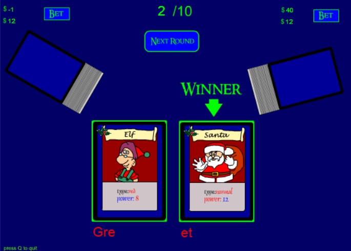 Christmas Betting Game