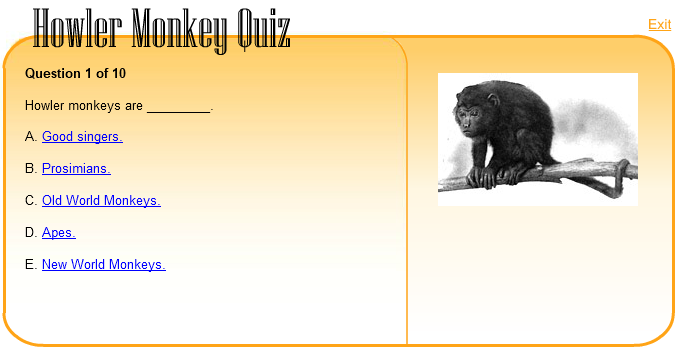 Howler Monkey Quiz