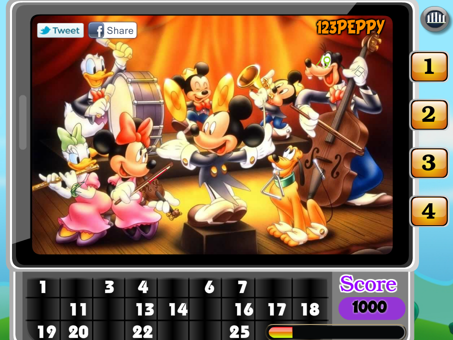 Mickey Mouse Hidden Numbers