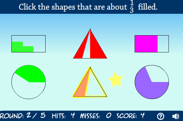 Estimate Fractional Amounts - Shape Game