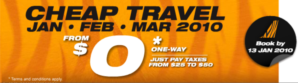 Tiger Airways 2010 Banner Ads