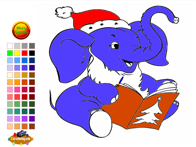 Blissful Elephant Coloring