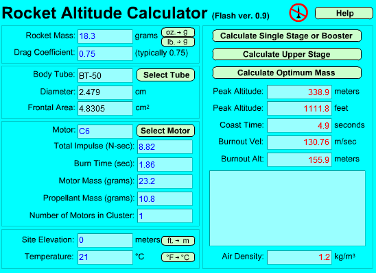 Rocket Altitude Calculator